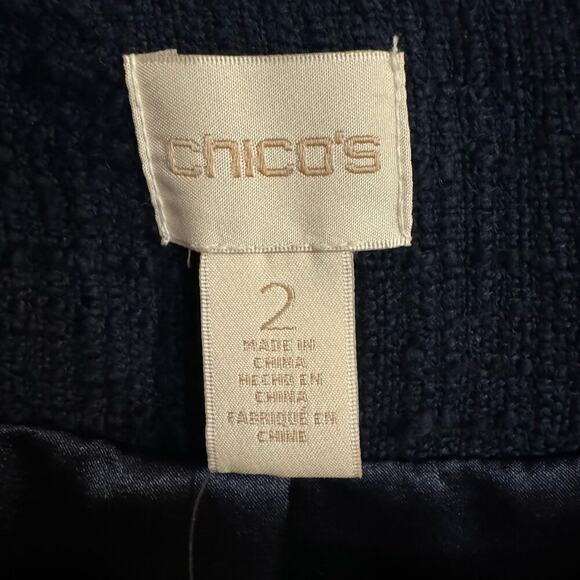 NWT Chico’s Textured Colorblock Tweed Open Jacket Size 3/ XL Blue - Picture 13 of 14